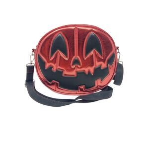 Love Pain And Stitches Jack O Lantern Crossbody Purse Pumpkin Kult Red Chrome